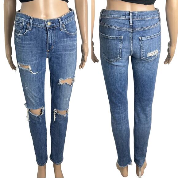 Agolde Denim - AGOLDE Women's Sophie High Rise Distressed Ripped Skinny Jeans